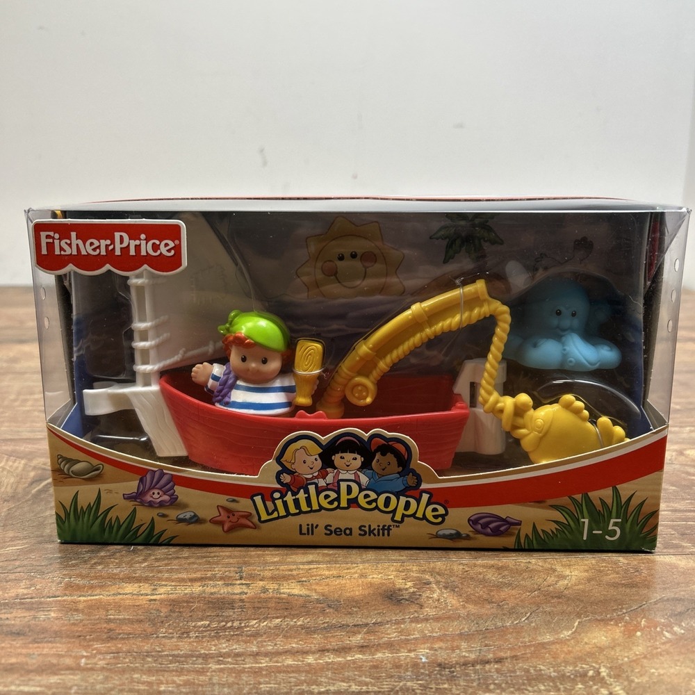 Fisher Price‎ Little people Lil Sea Skiff Boat Fishing Pirate New Sealed J4422